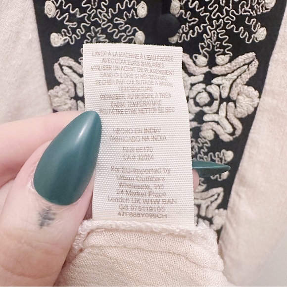 Free People Journey Horizon Embroidered Midi Dress Pink Black Bohemian Boho - Picture 8 of 10